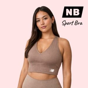 Nwt New Balance Women's Tan Mushroom Sport Bra Sz L